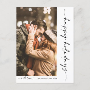 Minimalist Corner Photo Christmas Photo Holiday Postcard