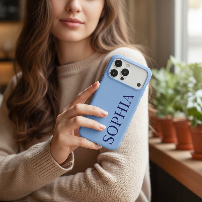 Minimalist Cornflower Blue & Navy Vertical Name (Creator Uploaded)