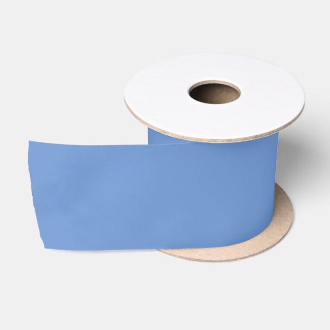 Minimalist cornflower blue plain solid modern chic satin ribbon (Spool)