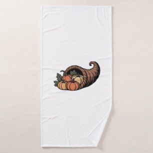 Minimalist Cornucopia Thanksgiving Design Classic  Bath Towel