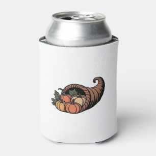 Minimalist Cornucopia Thanksgiving Design Classic  Can Cooler