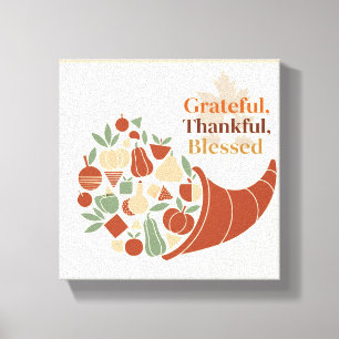 Minimalist Cornucopia Wall Art – Boho Thanksgiving
