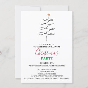 Minimalist Corporate Business Christmas Party  Invitation