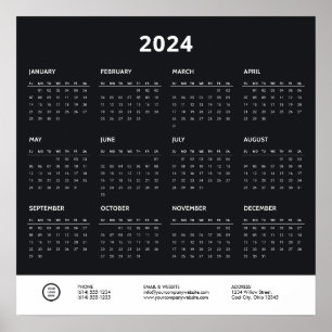 Minimalist Corporate Business Logo 2024 Calendar Poster