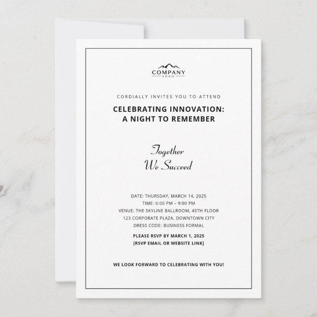 Minimalist Corporate Event Invitation (Front)