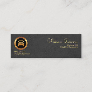 Minimalist Corporate Grey Grunge CEO Mini Business Card
