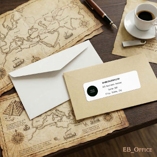Minimalist Corporate Logo Black and White Address