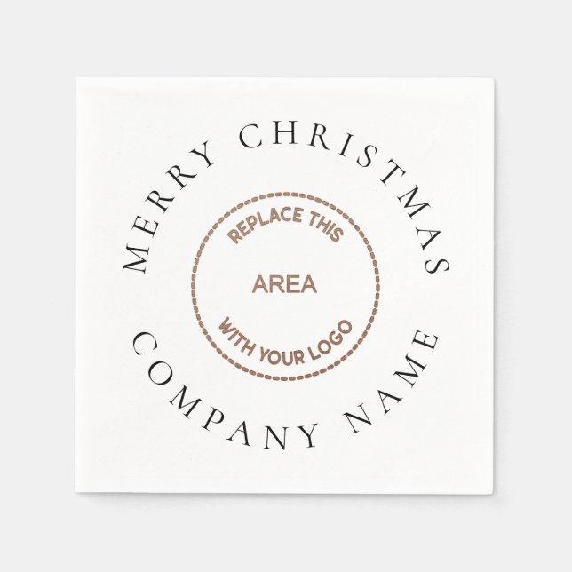 Minimalist Corporation Logo Name Merry Christmas  Napkin (Front)
