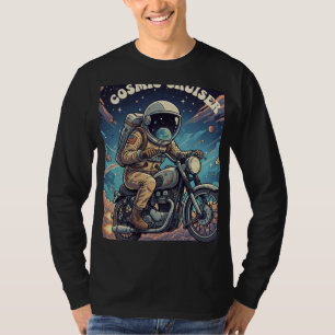Minimalist Cosmic Astronaut Line Art T-Shirt