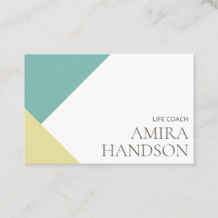 Minimalist Cosy Teal Professional Life Coach Business Card