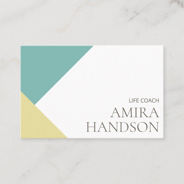 Minimalist Cosy Teal Professional Life Coach Business Card (Front)
