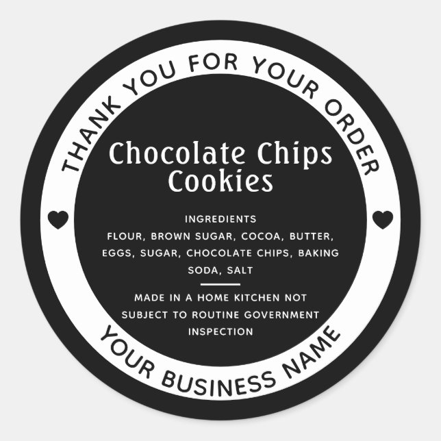 Minimalist Cottage Law Ingredient Cookie Sticker (Front)