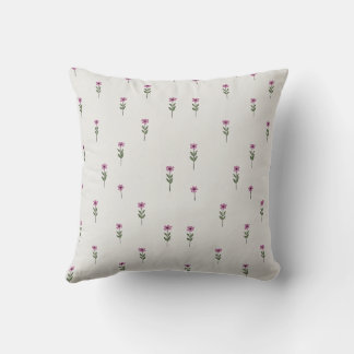 Minimalist Cottage Purple Flowers Cushion