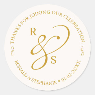 Minimalist Couple Monogram Return Address Label
