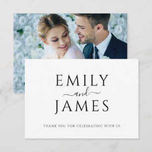Minimalist Couple Names Wedding Thank You Card