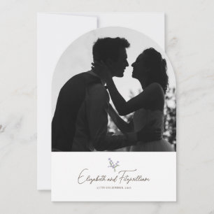Minimalist Couples Hand in Hand Line Art Photo Invitation