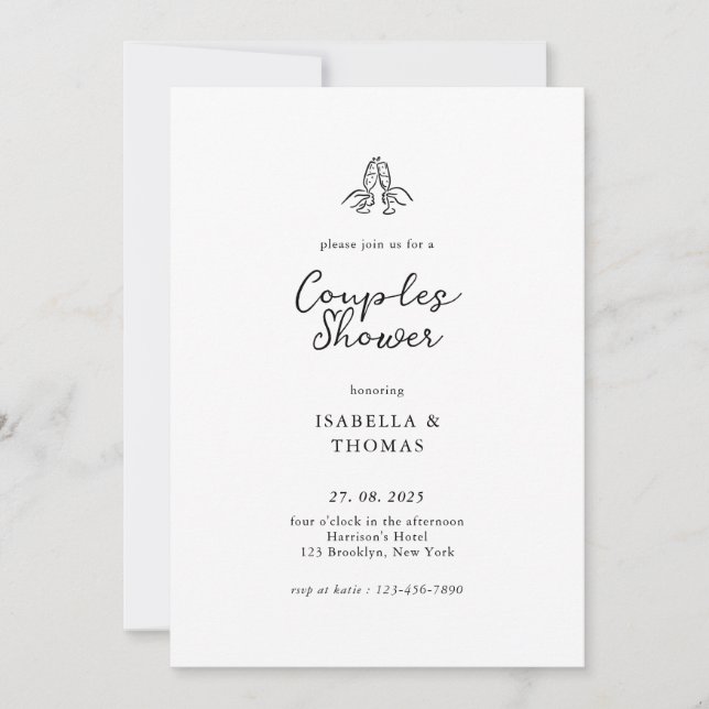 Minimalist Couples Shower Invitation (Front)