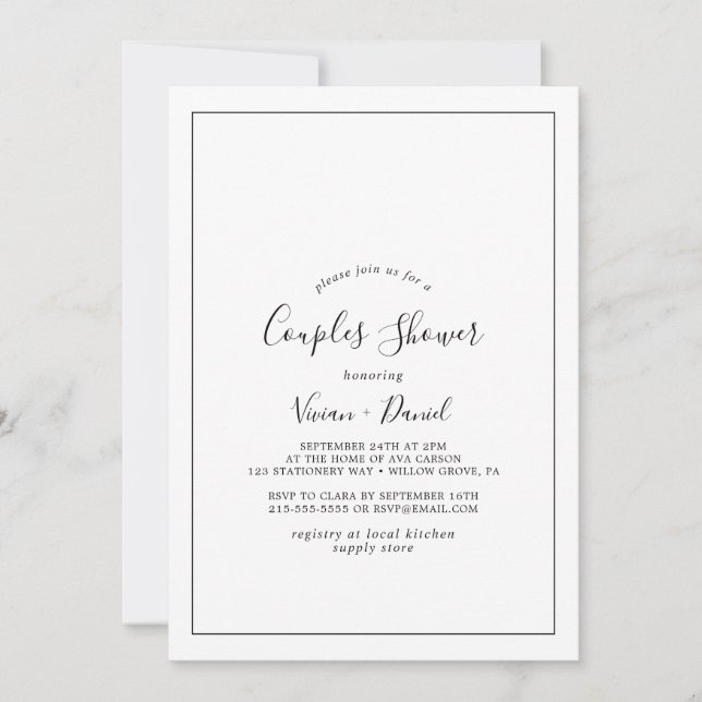 Minimalist Couples Shower Invitation (Front)