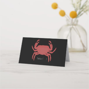 Minimalist Crab Black Wedding Rehearsal Place Card