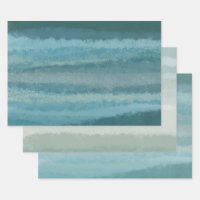 Minimalist Crackle Painting Teal Aqua Blue Variety