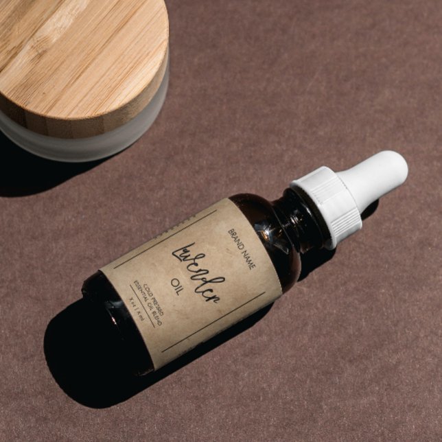 Minimalist Craft Dropper Bottle Product Labels (Minimalist Craft Paper Product Label for Your Hand Made Oil)