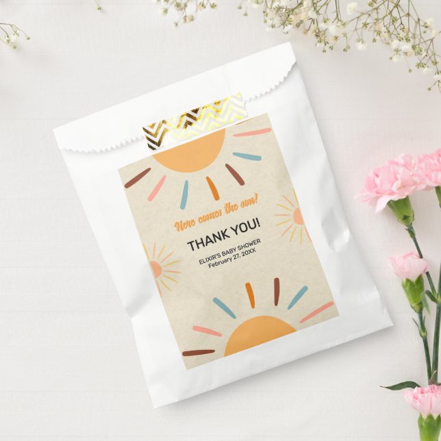 Minimalist Craft Here Comes The Son Baby Shower Favour Bags (Sealed)