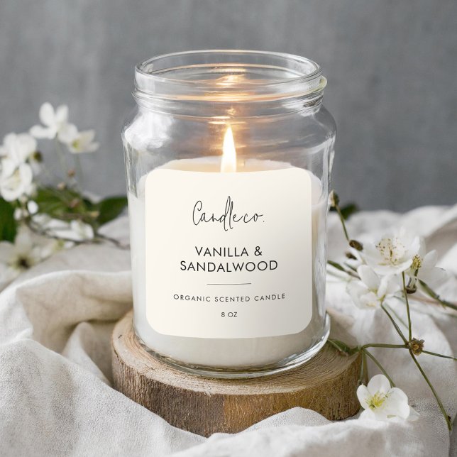 Minimalist Cream Custom Candle Label (Creator Uploaded)