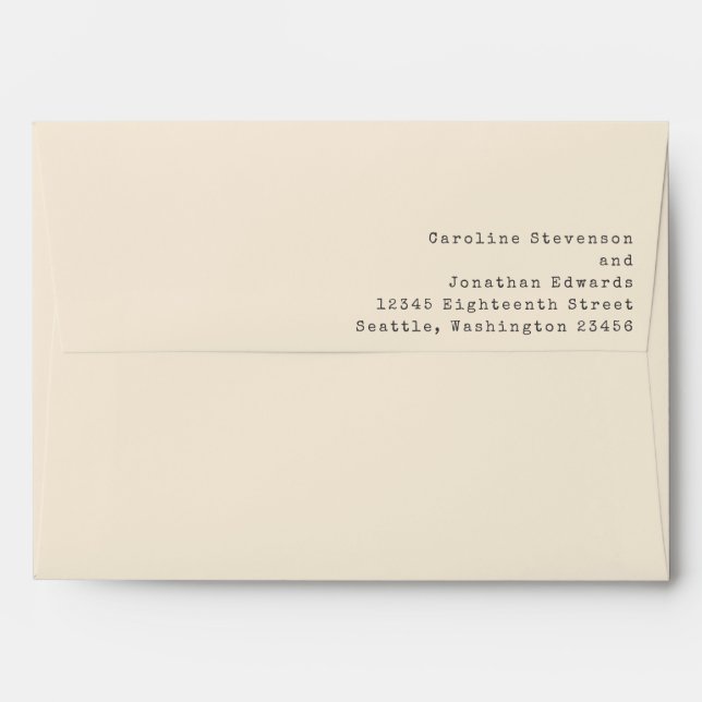 Minimalist Cream Typewriter Typography Address Envelope (Back (Top Flap))