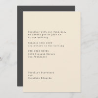 Minimalist Cream Typewriter Typography Wedding