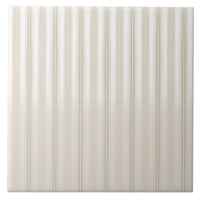 Minimalist Cream Vertical Slat Wall Panel Pattern Tile (Front)