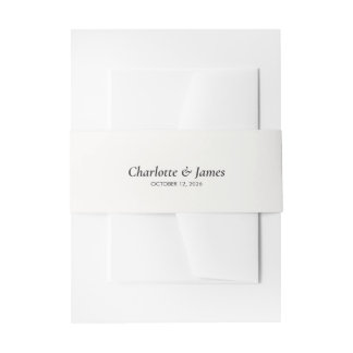 Minimalist Cream Wedding Belly Band Invitation Belly Band