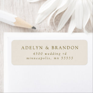 Minimalist Cream Wedding Return Address