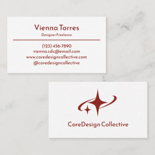 Minimalist Creative Sleek White Red Modern Clear Business Card