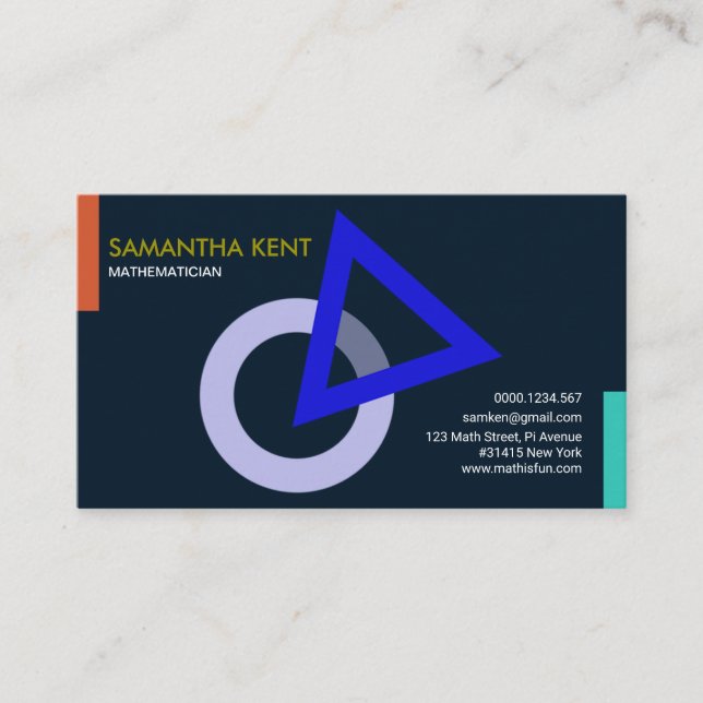 Minimalist Creative Triangle Circle Mathematician Business Card (Front)