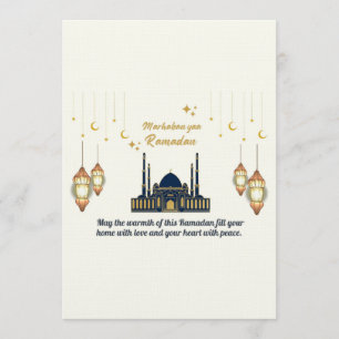 Minimalist Crescent Moon Ramadan Blessings Invitation