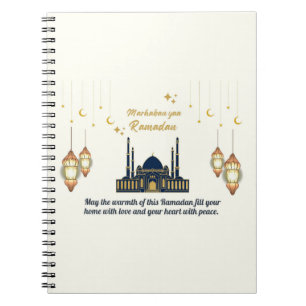 Minimalist Crescent Moon Ramadan Blessings Notebook
