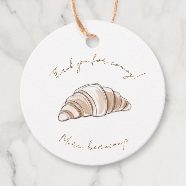 minimalist croissant favor tag (Front)