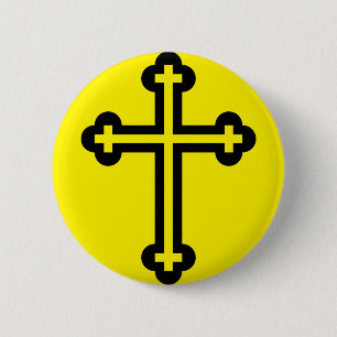 Minimalist Cross Modern Christian Symbol Art 6 Cm Round Badge
