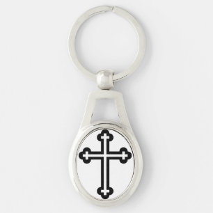 Minimalist Cross Modern Christian Symbol Art Key Ring