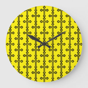 Minimalist Cross Modern Christian Symbol Art Large Clock