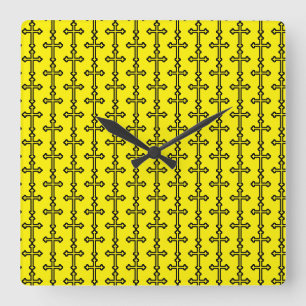Minimalist Cross Modern Christian Symbol Art Square Wall Clock