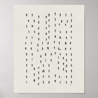 Minimalist Crowd of People Silhouette Art