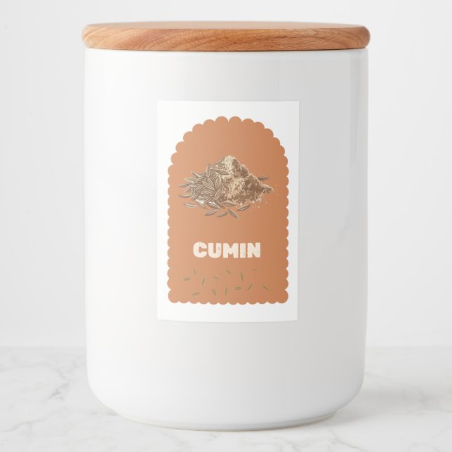 Minimalist Cumin Modern Kitchen Pantry Storage Can Food Label (Front)