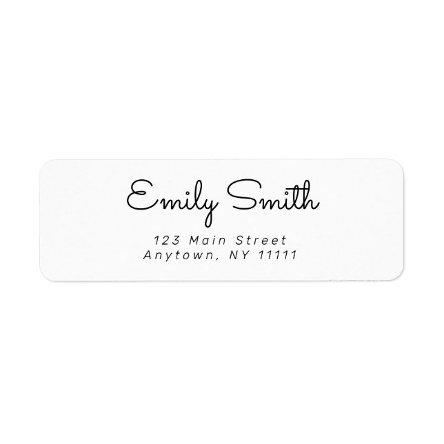 Minimalist Cursive Modern Return Address Label (Front)