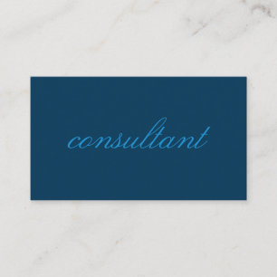 Minimalist Cursive Text   Blue Black Business Card