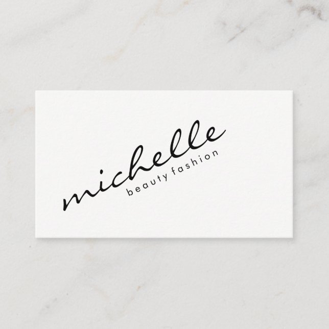 Minimalist Cursive Text Business Card (Front)