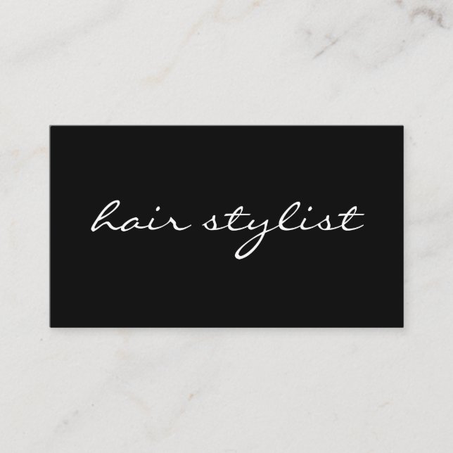 Minimalist Cursive Text Business Card (Front)
