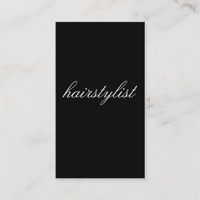 Minimalist Cursive Text | hairstylist Business Card (Front)