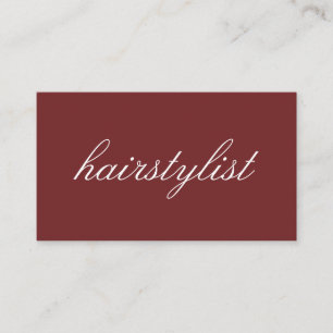 Minimalist Cursive Text   hairstylist Business Card