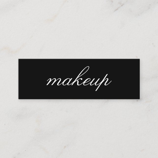 Minimalist Cursive Text | makeup Mini Business Card (Front)